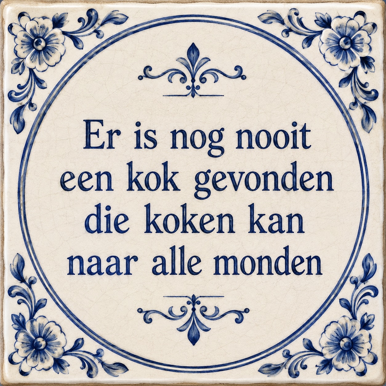 Spreuk op keuken tegel